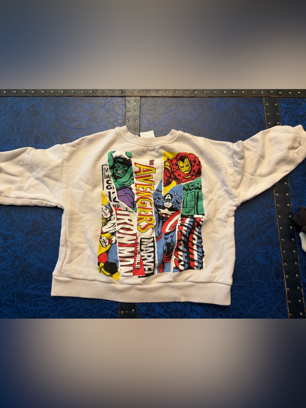 Zara White Kids Superhero Avengers Graphic Sweatshirt